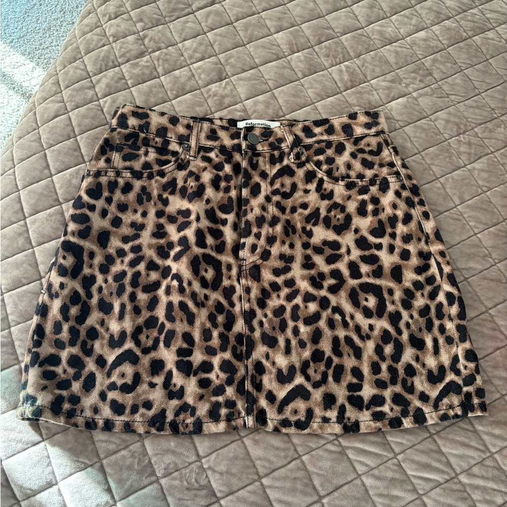 Reformation Leopard Skirt Size 29